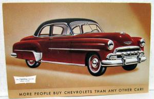 1952 Chevrolet Styleline Deluxe Sport Coupe Original Color Postcard