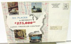 1957 Chevrolet Test Drive & Lucky Traveler Contest Sales Folder Mailer Orig