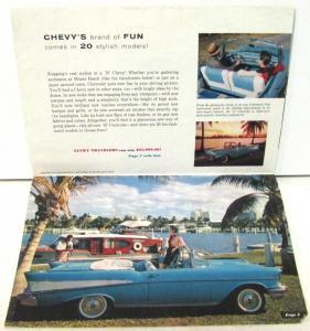 1957 Chevrolet Test Drive & Lucky Traveler Contest Sales Folder Mailer Orig