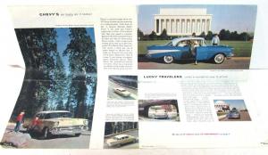 1957 Chevrolet Test Drive & Lucky Traveler Contest Sales Folder Mailer Orig