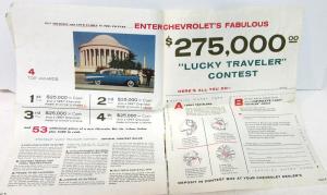 1957 Chevrolet Test Drive & Lucky Traveler Contest Sales Folder Mailer Orig