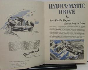 1940 Oldsmobile Hydra Matic Drive Handbook Sales Brochure Original