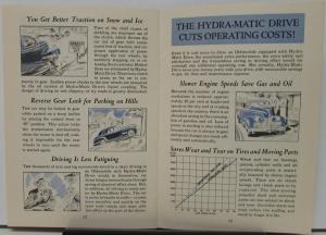 1940 Oldsmobile Hydra Matic Drive Handbook Sales Brochure Original