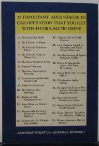 1940 Oldsmobile Hydra Matic Drive Handbook Sales Brochure Original
