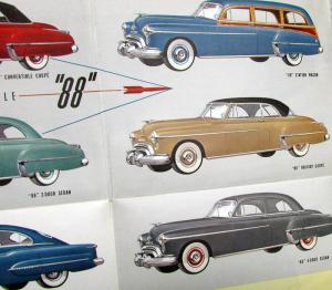 1950 Oldsmobile 88 98 76 Color Sales Brochure Poster Original VERY COLORFUL