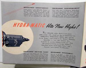 1950 Oldsmobile Rocket Engine Hydra-Matic Drive Sales Brochure Folder Original