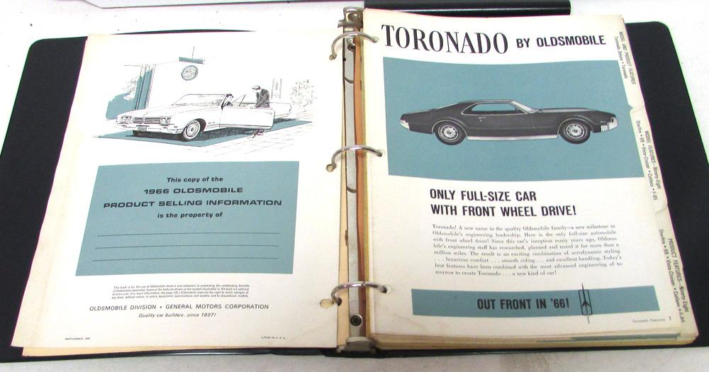 Original 1966 Oldsmobile Full Line Sales Brochure 66 Toronado Cutlass F-85 