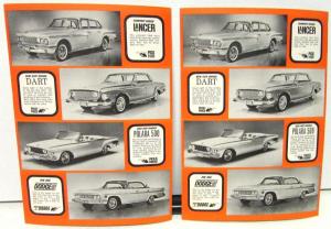 Pair 1962 Dodge Dealer Post Cards Lancer Dart Polara 500 Custom 880 Sales NOS