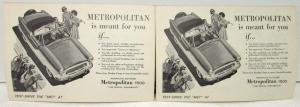 1950's AMC Metropolitan 1500 Dealer Mailer Ad Post Cards Pair of 2 Original