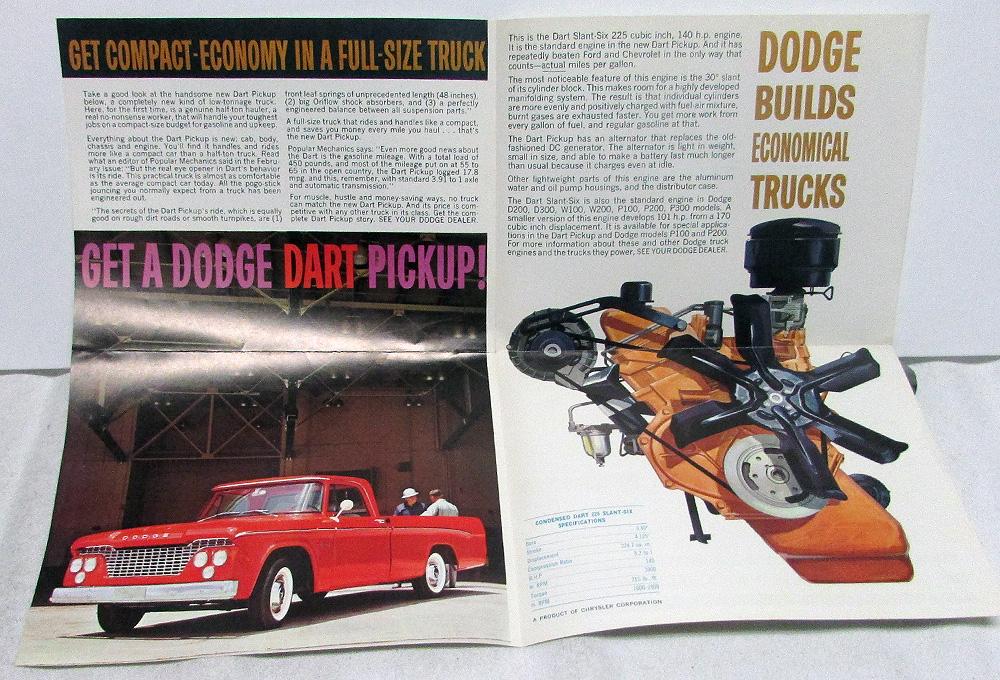 1961 Dodge Dart Pickup Truck D500 Multi Stop Chassis Golden Key Sale