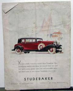 1932 Studebaker Wheel Mag Auto Show Issue President Commander Dictator Six Orig