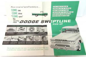 1960 Dodge Truck Pickup Sweptline Panel Stake Multi Purpose Sales Folder Mailer