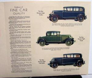 1929 Studebaker Dictator Eight Color Sales Brochure Original