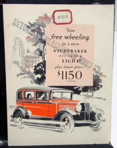 1931 Studebaker Dictator Eight Sedan Coupe Sales Brochure Folder Original