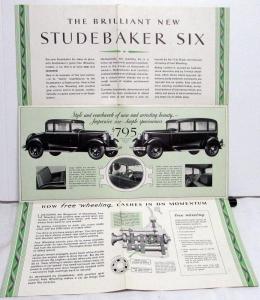 1931 Studebaker Six Coupe & Sedan Sales Brochure Folder Original