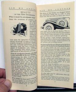 1933 Studebaker Speedway President Commander Six Sale Brochure Ask Me Another