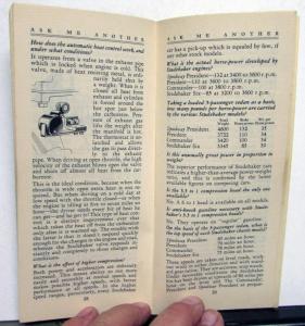 1933 Studebaker Speedway President Commander Six Sale Brochure Ask Me Another