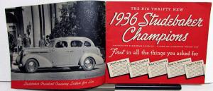 1936 Studebaker Dictator Six and President Eight Sales Brochure Original