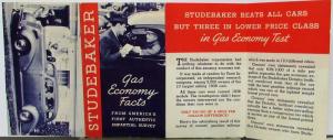 1937 Studebaker Gas Economy Facts Sales Brochure Folder Original