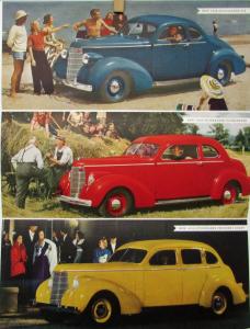 1938 Studebaker Six President 8 Commander Color Sales Brochure Leaflet Original