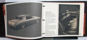 1972 Cadillac Dealer Data Book Sales Reference Guide Calais De Ville Fleetwood