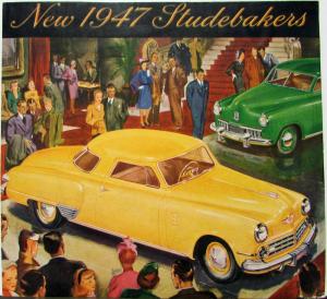 1947 Studebaker Champion & Commander Models Color Sales Brochure Folder Original