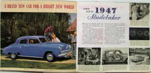 1947 Studebaker Champion & Commander Models Color Sales Brochure Folder Original