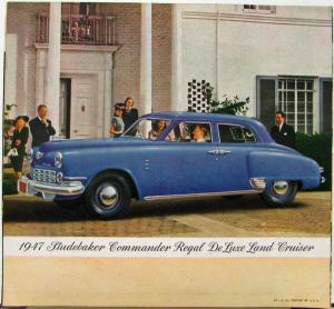 1947 Studebaker Champion & Commander Models Color Sales Brochure Folder Original