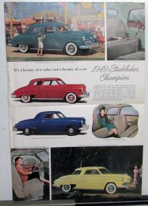 1949 Studebaker Champion Commander Land Cruiser Brochure Folder With Specs Orig