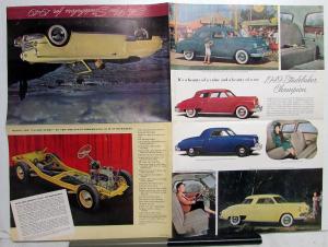 1949 Studebaker Champion Commander Land Cruiser Brochure Folder With Specs Orig