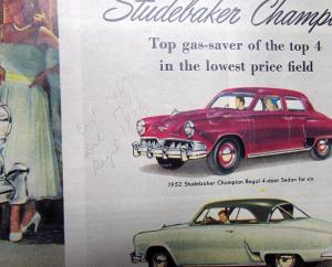 1952 Studebaker Champion Commander V8 Land Cruiser Sales Brochure Large Original