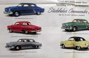 1952 Studebaker Champion Commander V8 Land Cruiser Sales Brochure Large Original