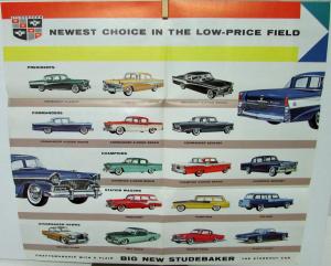 1956 Studebaker Sales Folder Poster Hawk Wagon President Commander Champion