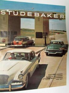 1957 Studebaker President Commander Champion Hawk Wagon Sales Folder Poster Orig