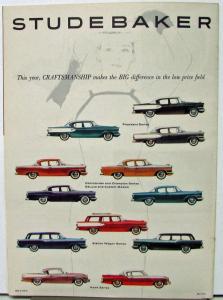 1957 Studebaker Brochure President Commander Champion Deluxe Custom Wagon Hawk
