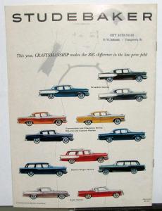1957 Studebaker Golden & Silver Hawks Color Original Sales Brochure