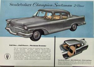 1957 Studebaker Champion Scotsman 2 Door Color Data Sheet Original
