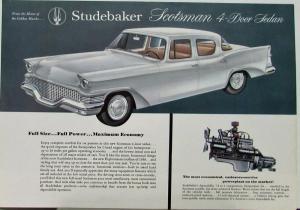 1958 Studebaker Scotsman 4 Door Sedan Color Data Sheet Original