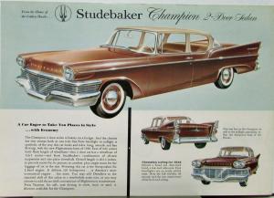 1958 Studebaker Champion 2 Door Sedan Color Data Sheet Original