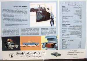 1958 Studebaker Commander Hardtop Color Data Sheet Original