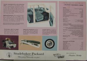 1958 Studebaker President 4 Door Color Data Sheet Original