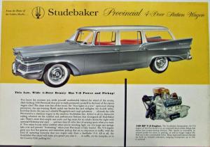 1958 Studebaker Provincial 4 Door Station Wagon Color Data Sheet Original