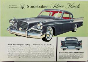 1958 Studebaker Silver Hawk Color Data Sheet Original