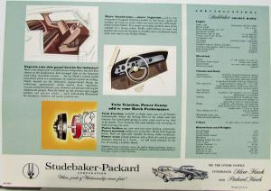 1958 Studebaker Golden Hawk Color Data Sheet Original