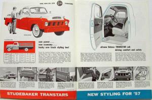1957 Studebaker Transtars Trucks Sales Brochure Folder Original
