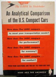 1960 Studebaker Lark Comparison Sales Brochure Corvair Falcon Valiant Rambler