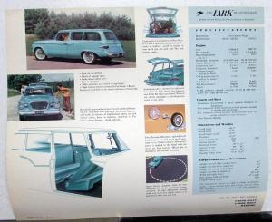 1959 Studebaker Lark Station Wagon Color Data Sheet Original