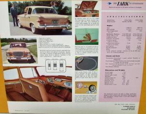 1959 Studebaker Lark 4 Door Sedan Color Data Sheet Original