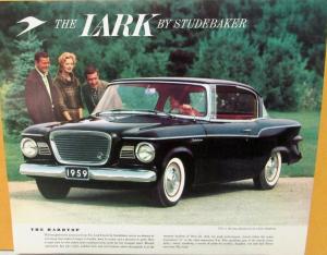 1959 Studebaker Lark Hardtop  Color  Data Sheet Original