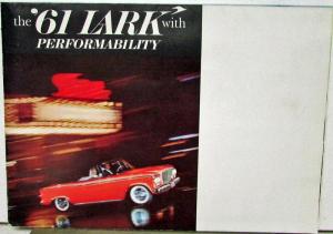 1961 Studebaker Lark With Performability Color Sales Folder Mailer Original